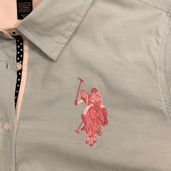 Women’s US Polo Button Down Light Blue Shirt - Picture 4 of 12